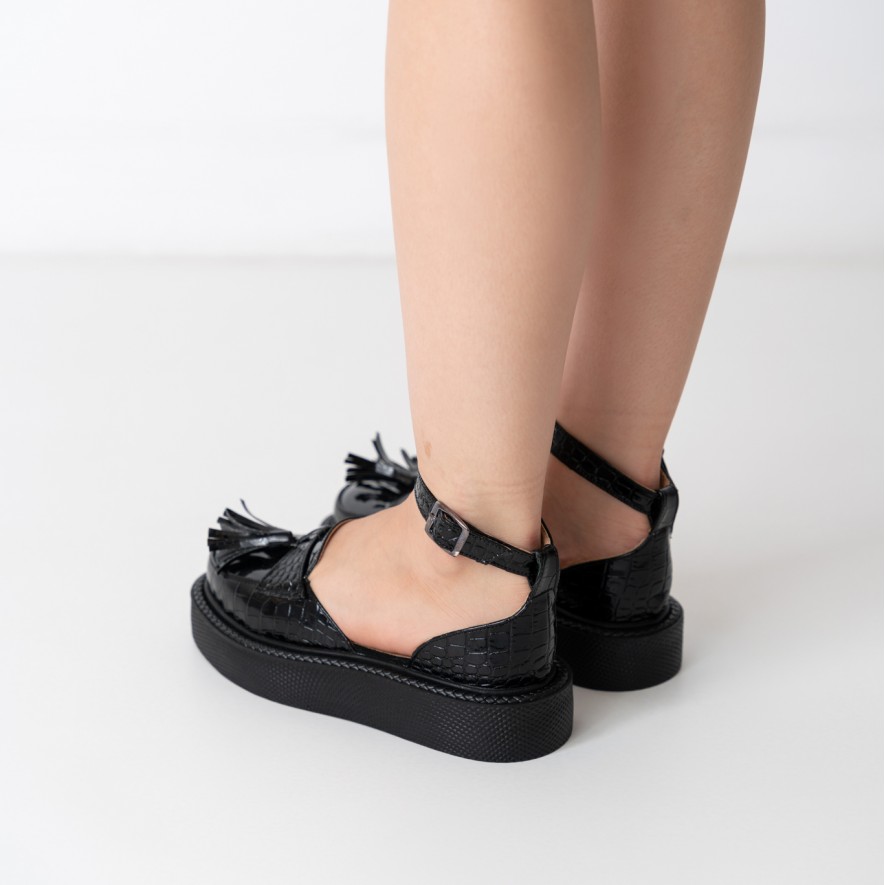     Pantofi - Augustino - Croco Black