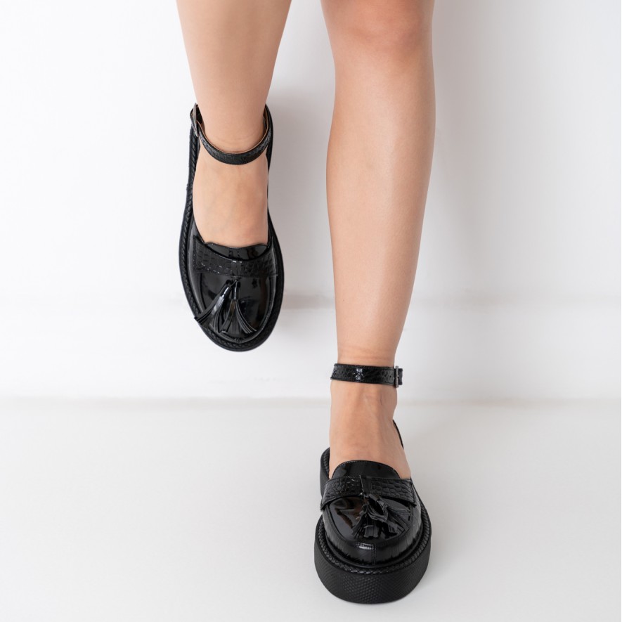     Pantofi - Augustino - Croco Black