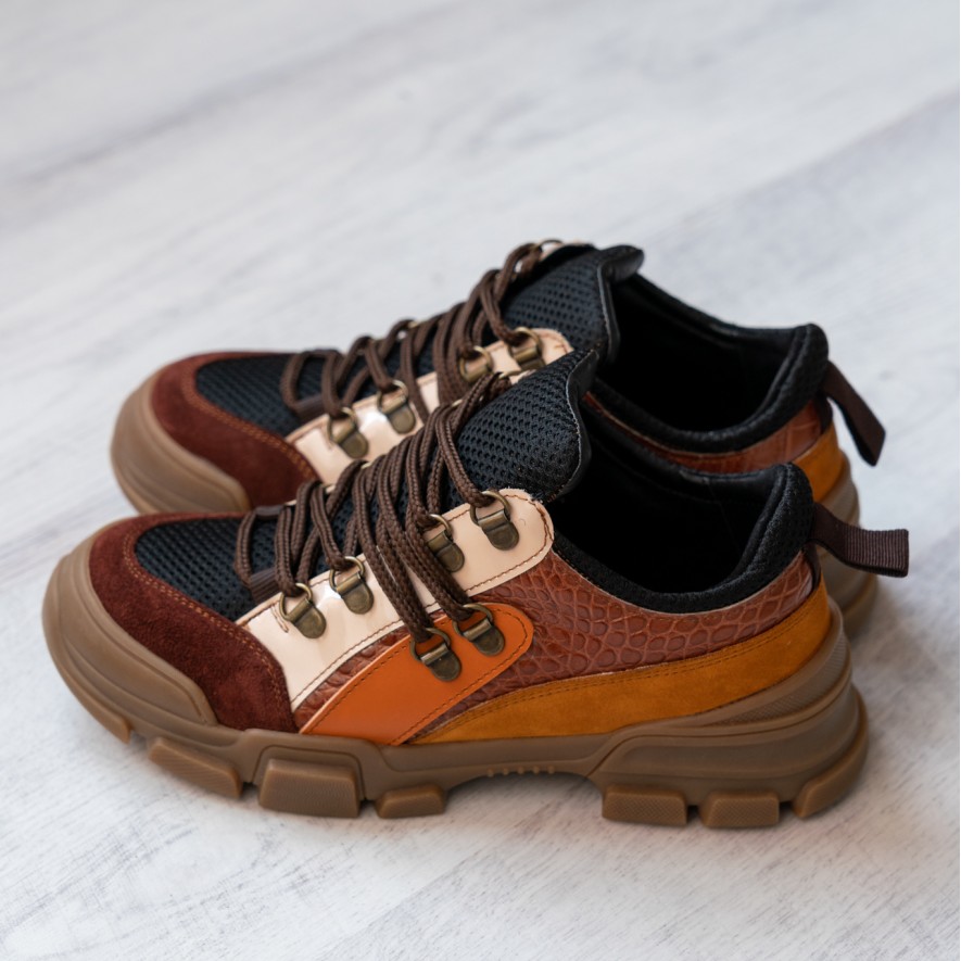 *  Sneakers - Mondo - Brown Combo