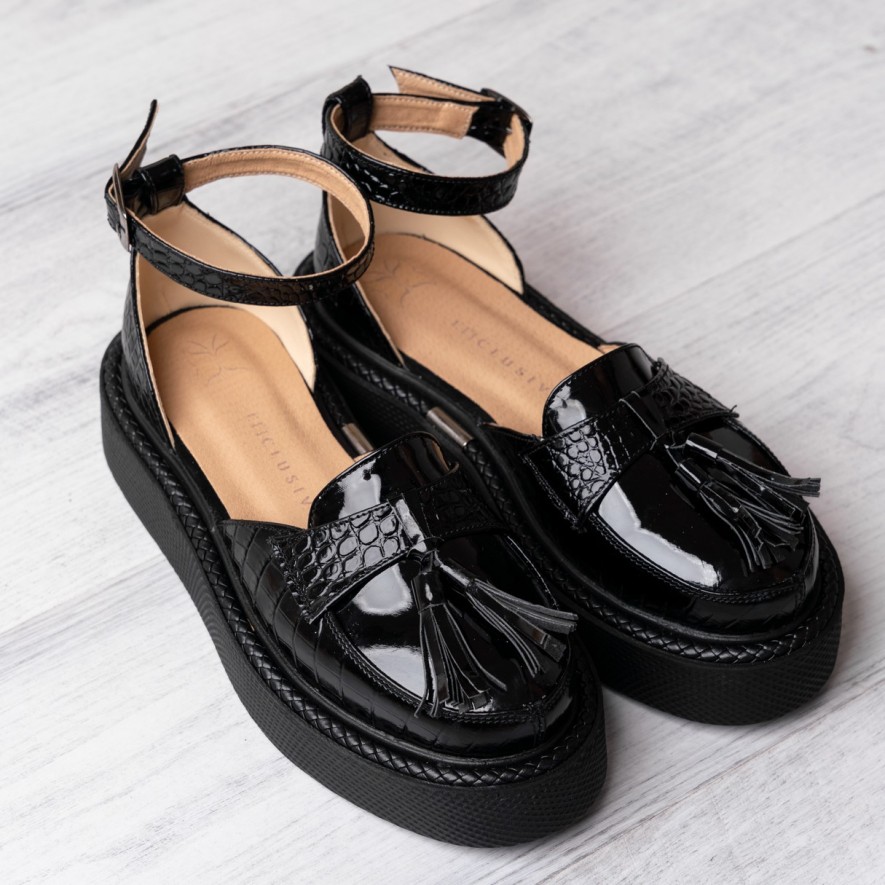     Pantofi - Augustino - Croco Black