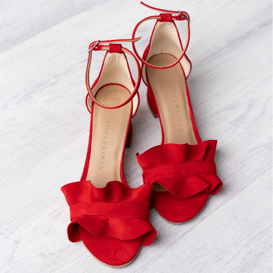 .Sandale - Ruffles - Red - 5cm