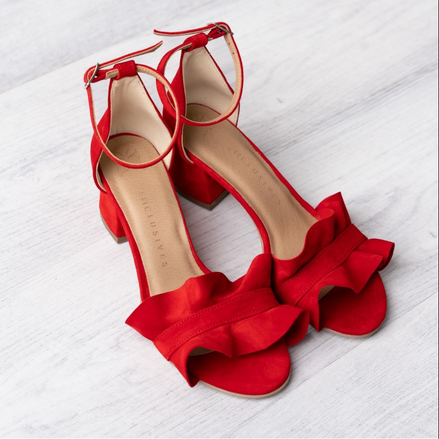 .Sandale - Ruffles - Red - 5cm