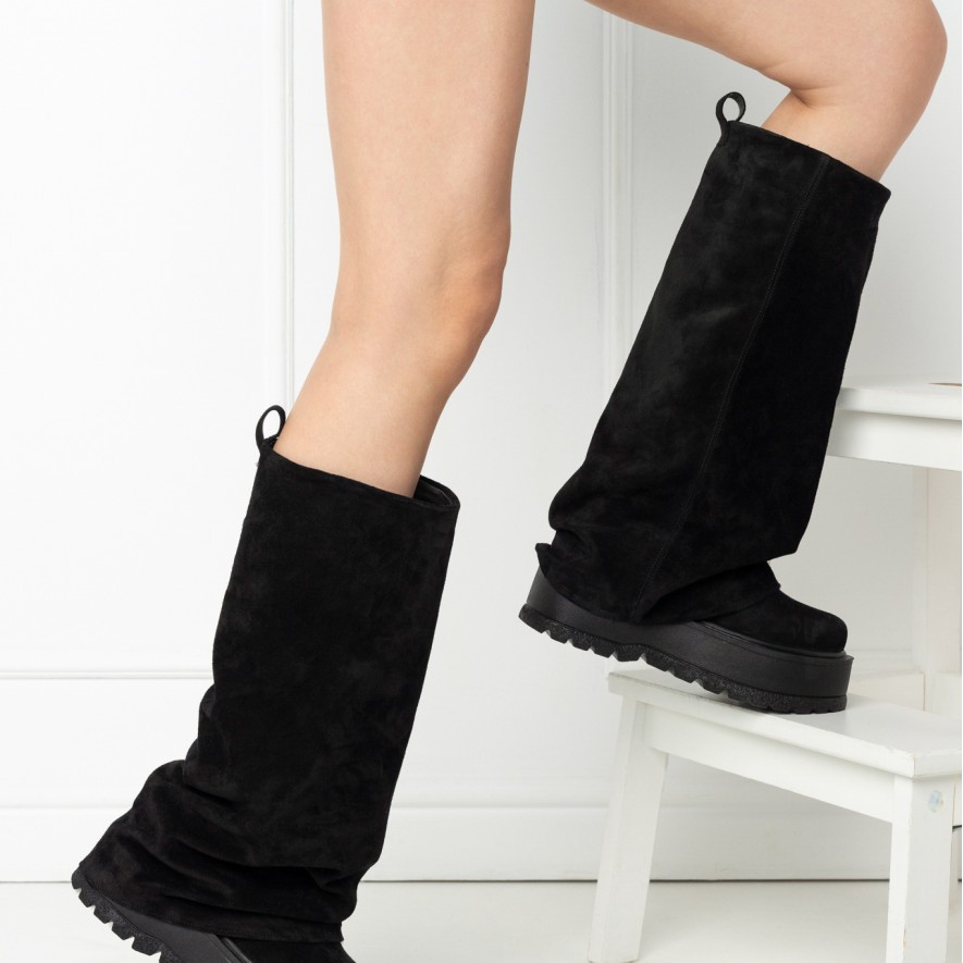     Ghete -  Slouchy Long - Velur Black
