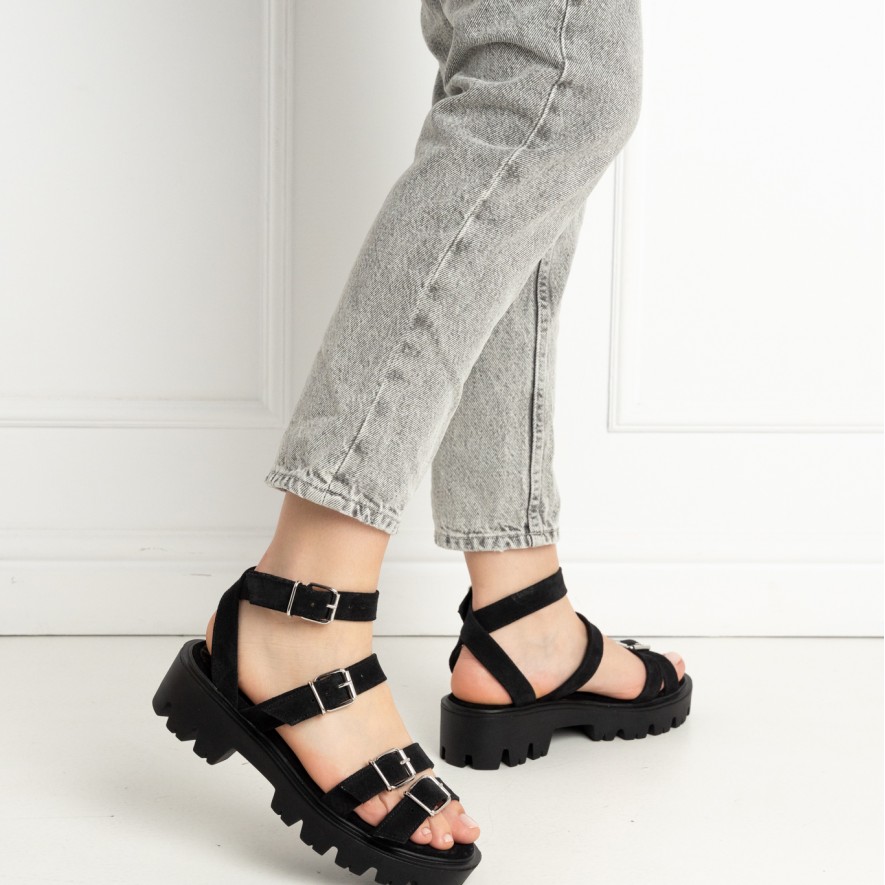 .Sandale - Lugo - Velur Black 2.0