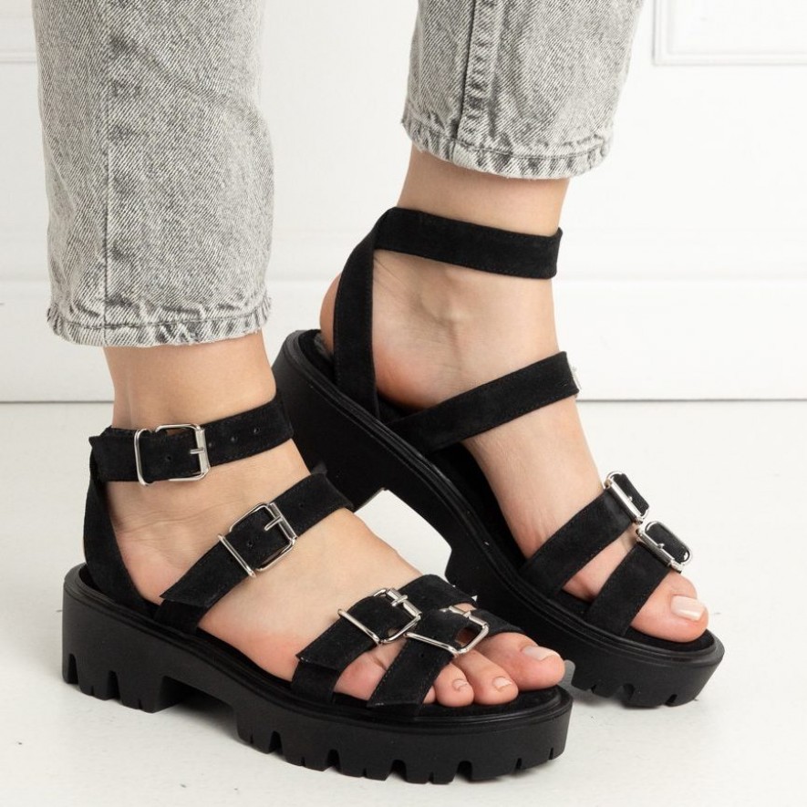 .Sandale - Lugo - Velur Black 2.0