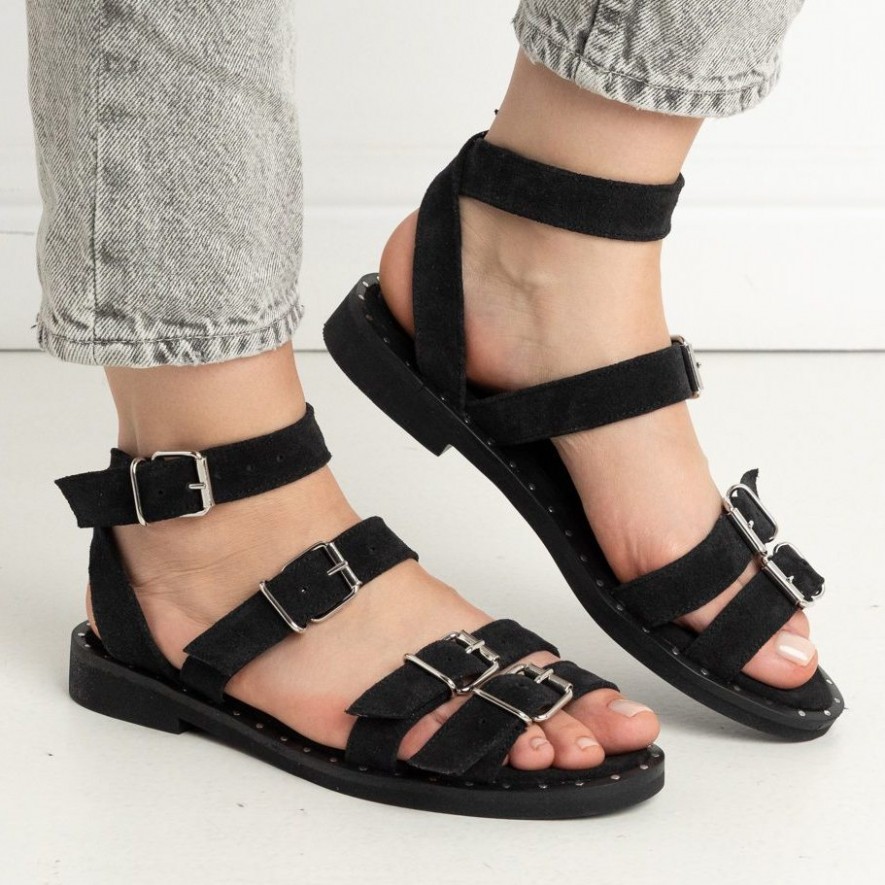 .Sandale - Lugo - Velur Black