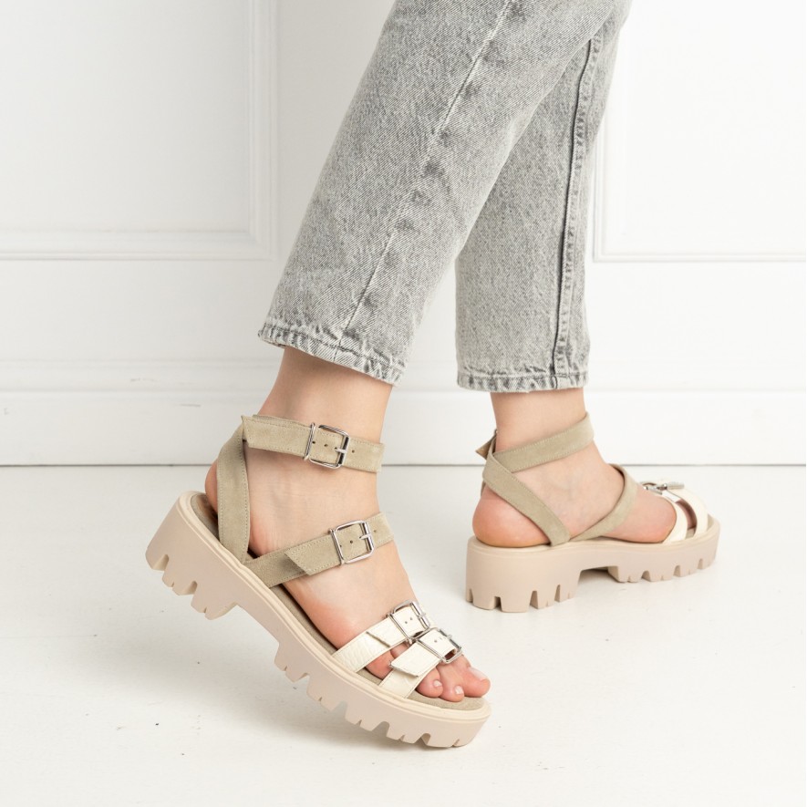 .Sandale - Lugo - Croco Nude - LIMITED ED.