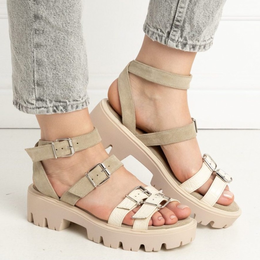 .Sandale - Lugo - Croco Nude - LIMITED ED.