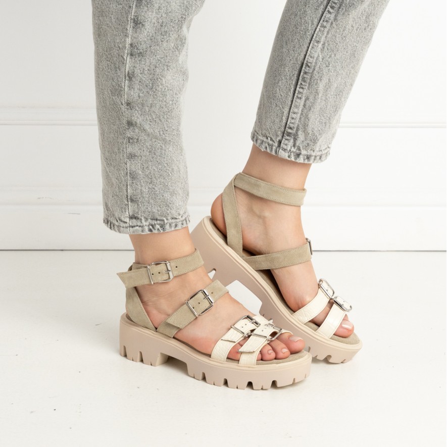 .Sandale - Lugo - Croco Nude - LIMITED ED.