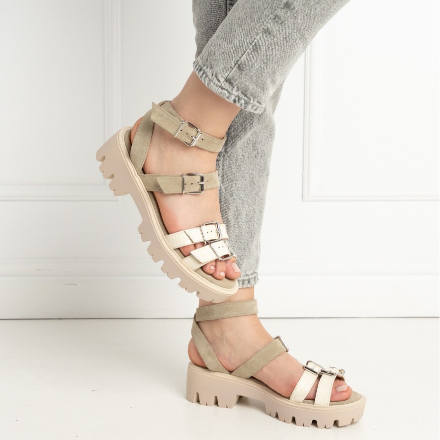 .Sandale - Lugo - Croco Nude - LIMITED ED.