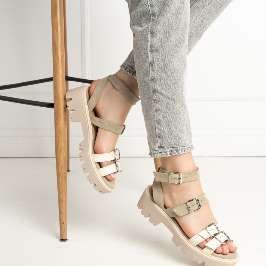 .Sandale - Lugo - Croco Nude - LIMITED ED.
