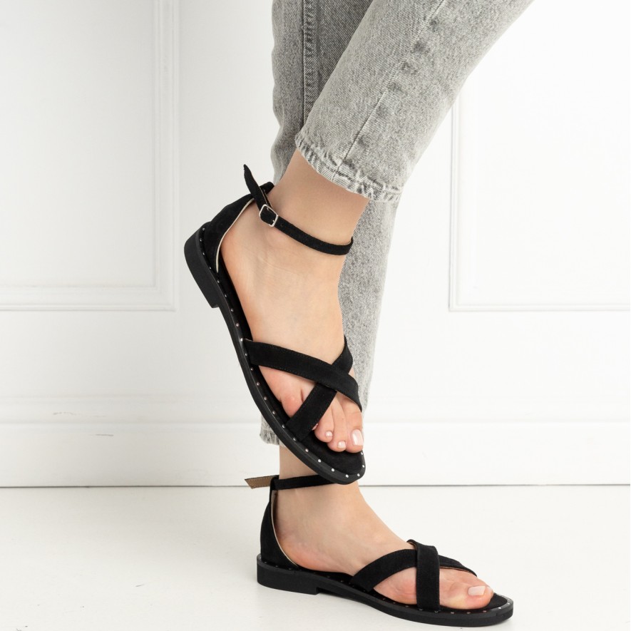 .Sandale - Sunday - Velur Black
