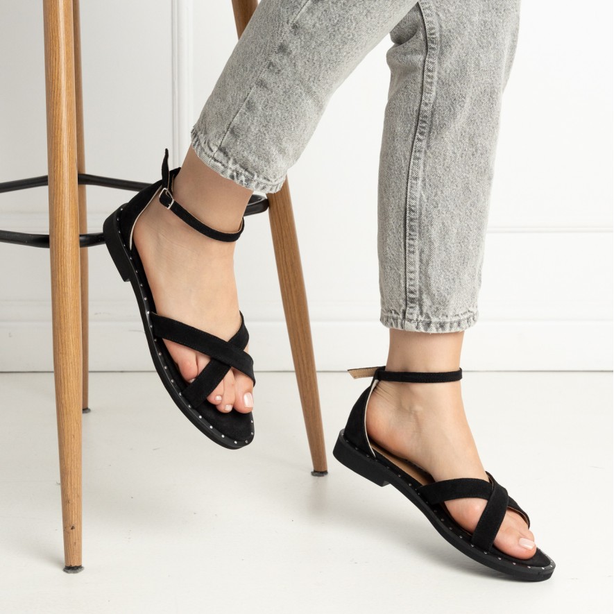 .Sandale - Sunday - Velur Black